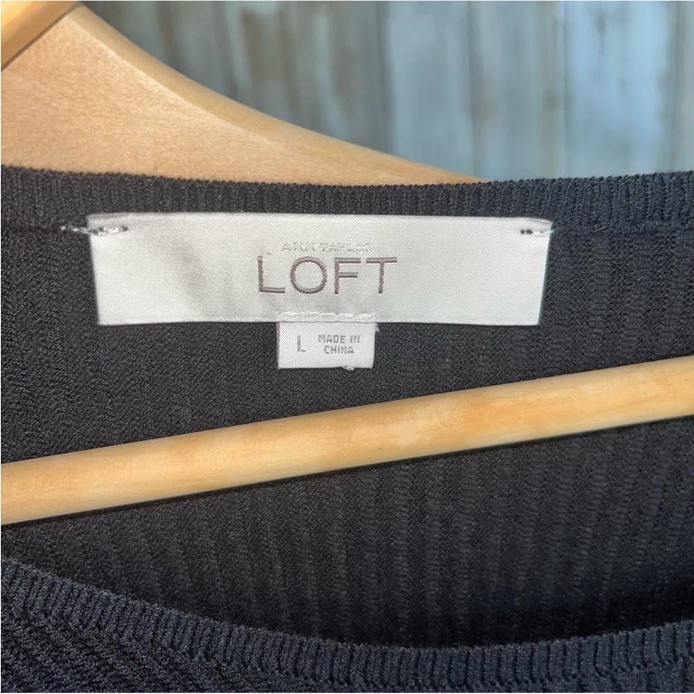 Loft Black Knit Ribbed Peplum - Picture 5 of 5